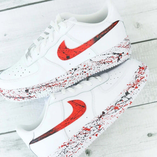 Nike Air Force 1 – Red Splattered Stars Edition